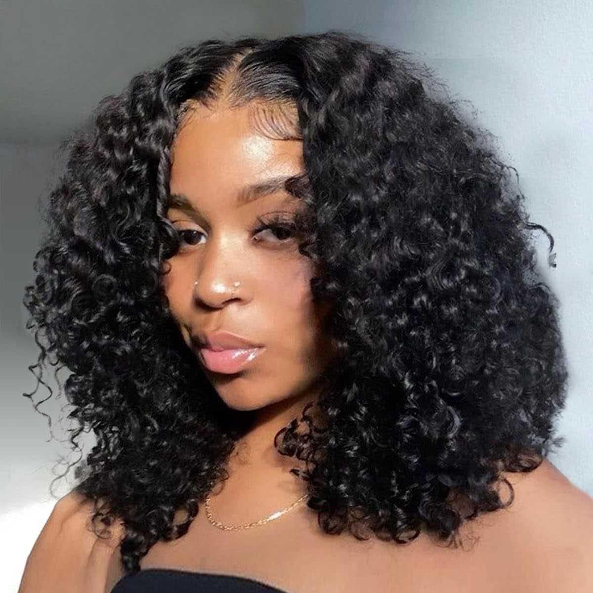 Frontal Human Hair Double Suction Water Wave BOB Wig
